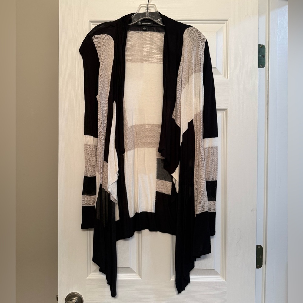 INC International Concepts Black and White Cardigan
